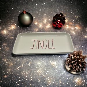 Rae Dunn JINGLE Christmas Platter Serving Tray Artisan Collection 14”L x 7”W